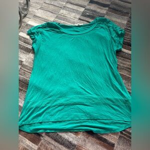 Spense Teal Scoop Neck Short Sleeve Tee